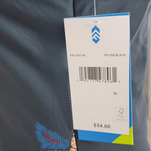 Free Country Black Macrame Floral Print Quick Dri Tankini Swim Top Sz M NEW - Picture 11 of 16